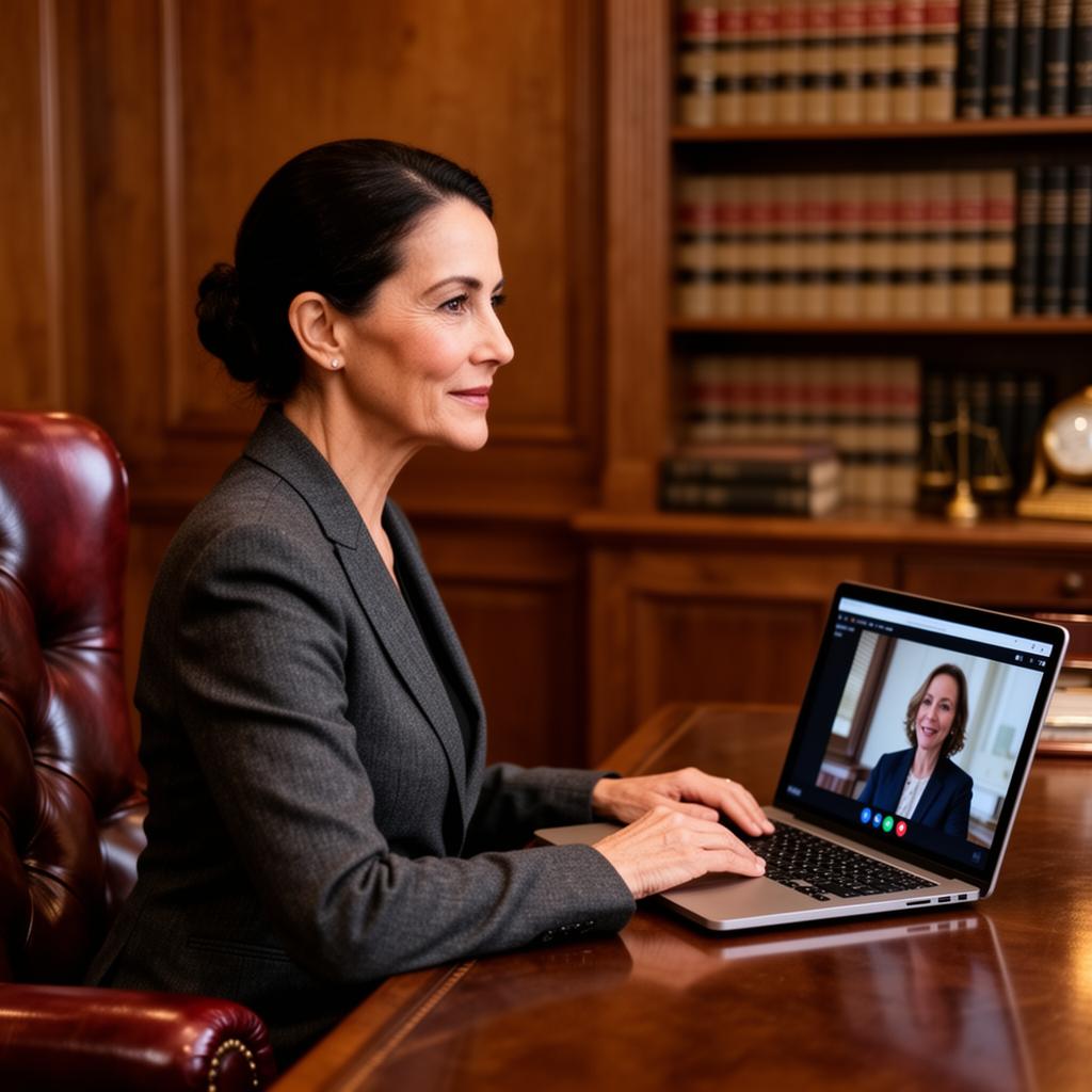 Attorney on a video call with a Chapters editor