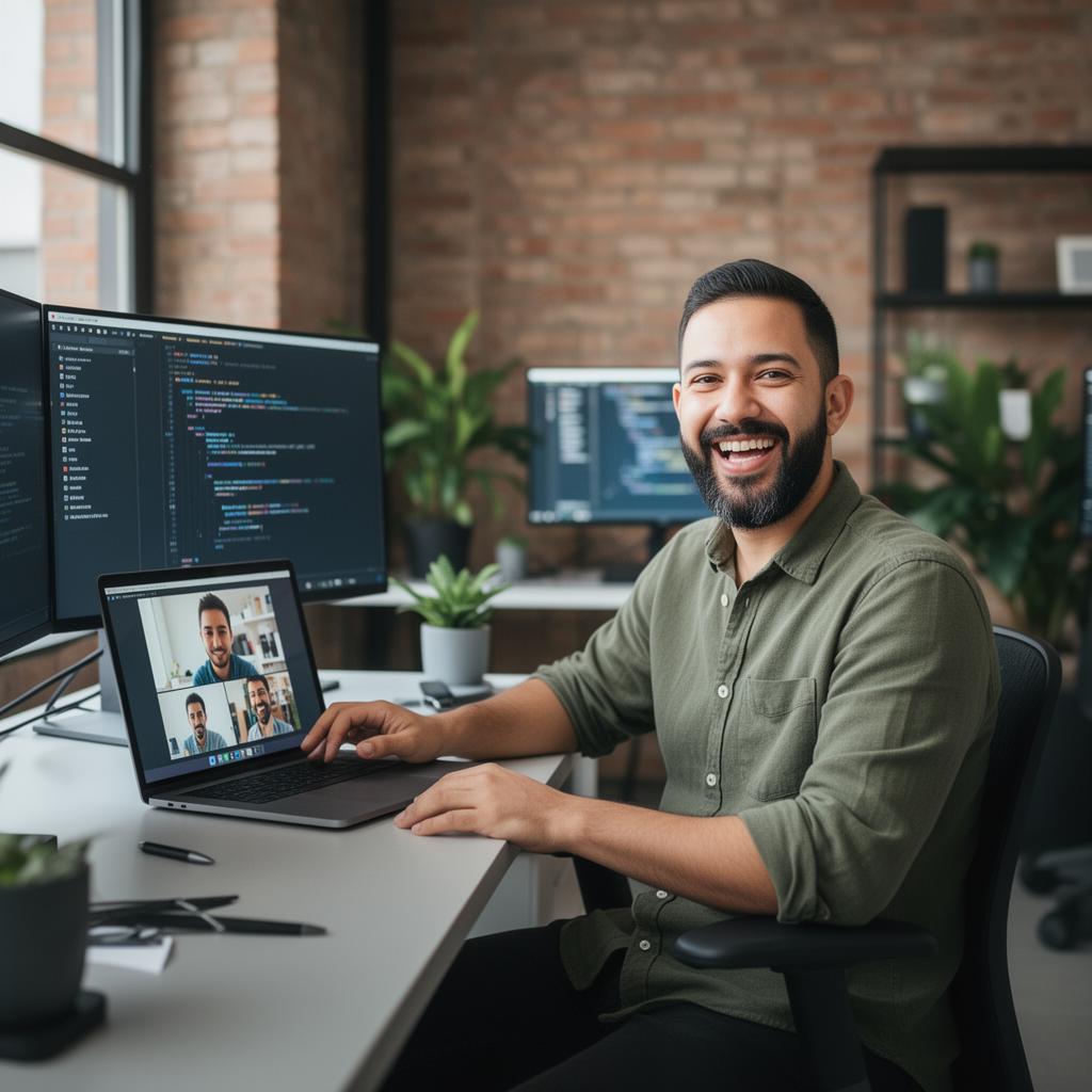 Tech leader on a video call with a Chapters editor